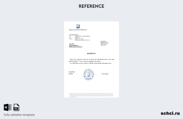 цифровая загрузка справочного шаблона San Marino Banca di San Marino